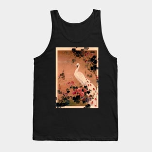 ORIENTAL STORK PEACOCK JAPAN LOTUS PAGODA BLUSH PINK Tank Top